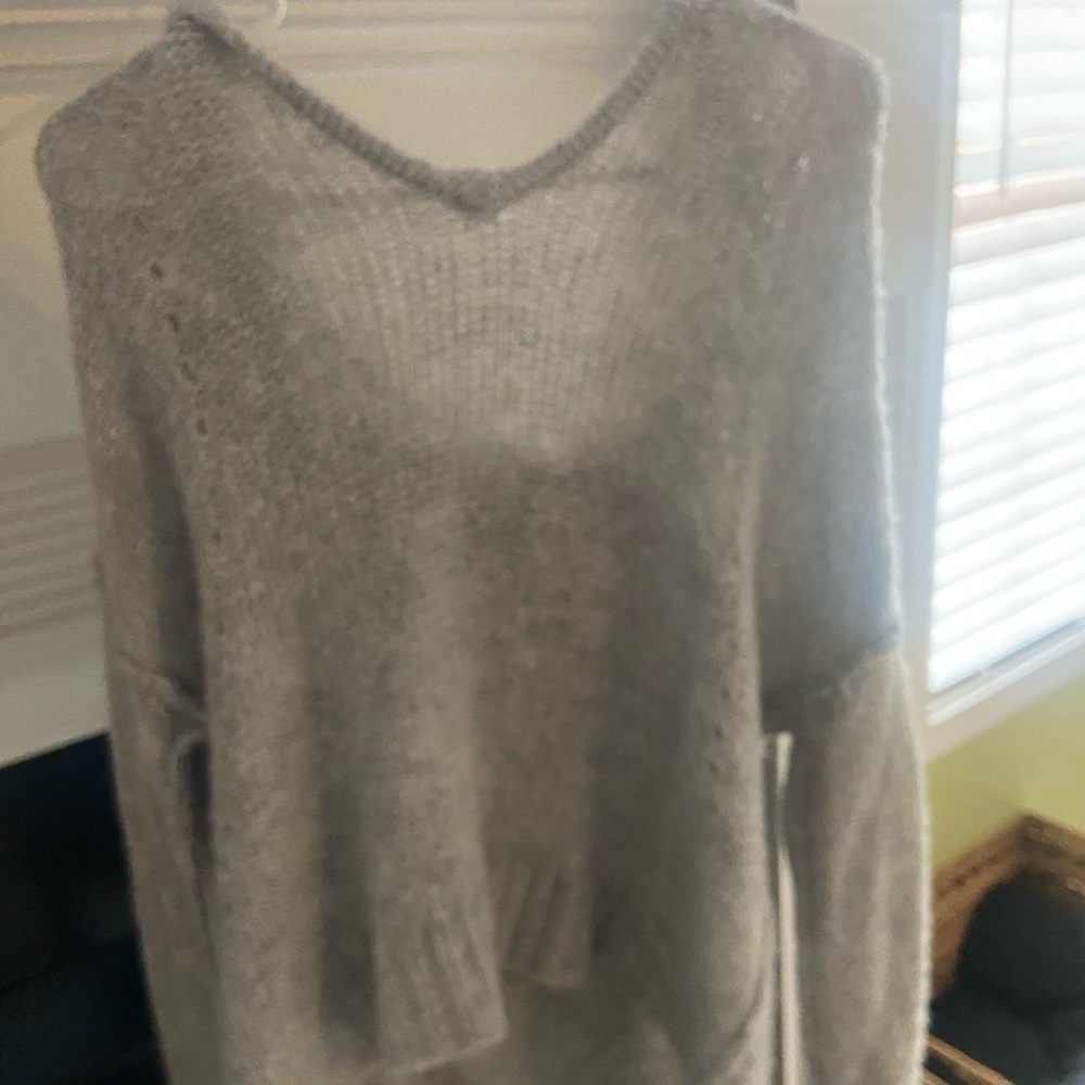 Grey soft hoodie sweater